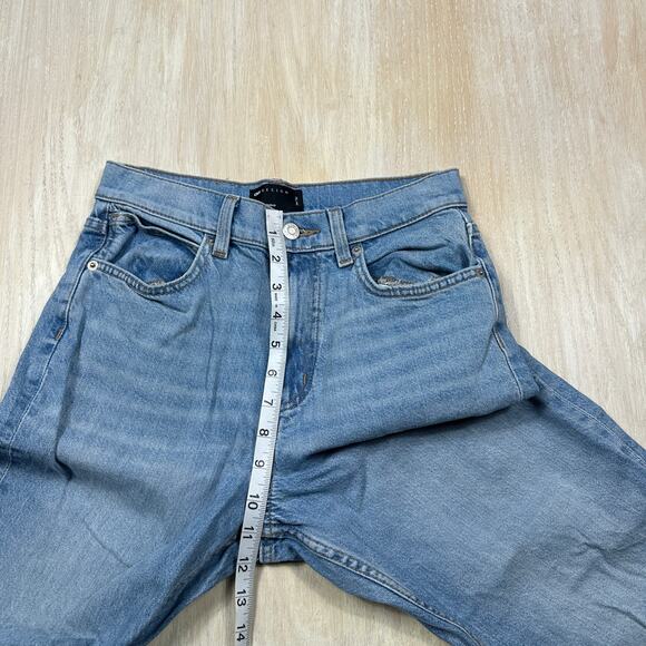 ASOS Design High Rise Straight Leg Light Wash Raw Hem 90s Vintage Jeans 26X32 - Picture 7 of 13